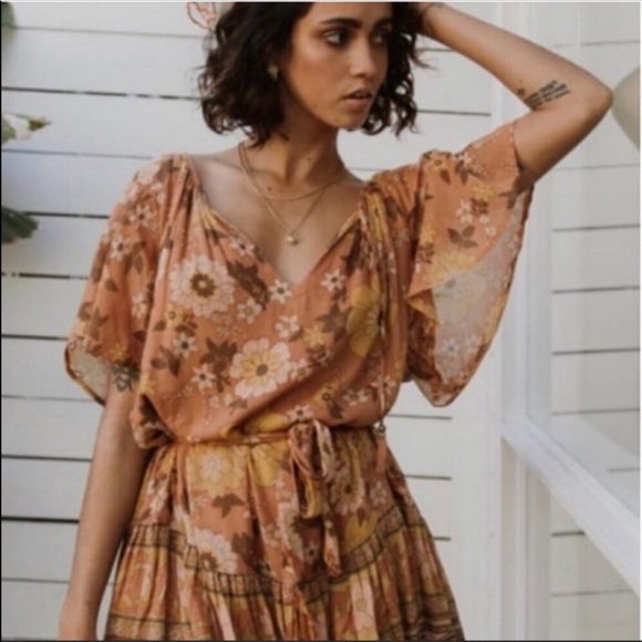 Yellow Orange Tropical Print Mini Dress with Frill Hem 70’s Style - Picture 3 of 11